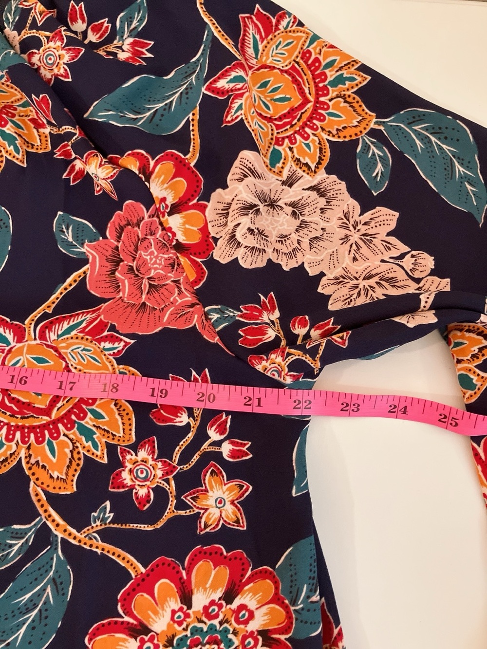 Democracy Floral Longsleeve Vneck Ruffle Peasant Blouse X-Large - Picture 9 of 12